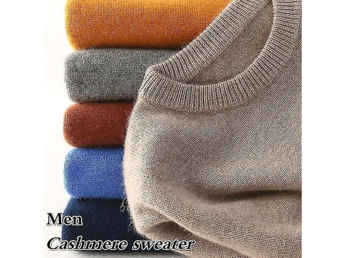 2026-jersey De Cashmere Para Hombre Otoño Invierno Suave Calientre Cuello O Manga Regular L Camello