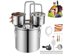 Destilador de agua y alcohol Succebuy (sin gas) con barril y bomba de agua, 8 W, 19 L