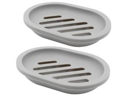 2026-2-pack Platos De Jabón Con Drenaje, Soportes Para Jabón, Seco Y Antideslizante, Fácil De Limpiar (gris)