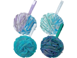 Paquete De 4 Bolas De Esponja De Lufa Para Baño, 60 G/unidad, Para Gel De Ducha, Baño, Hombres Y Mujeres, Color Flor.