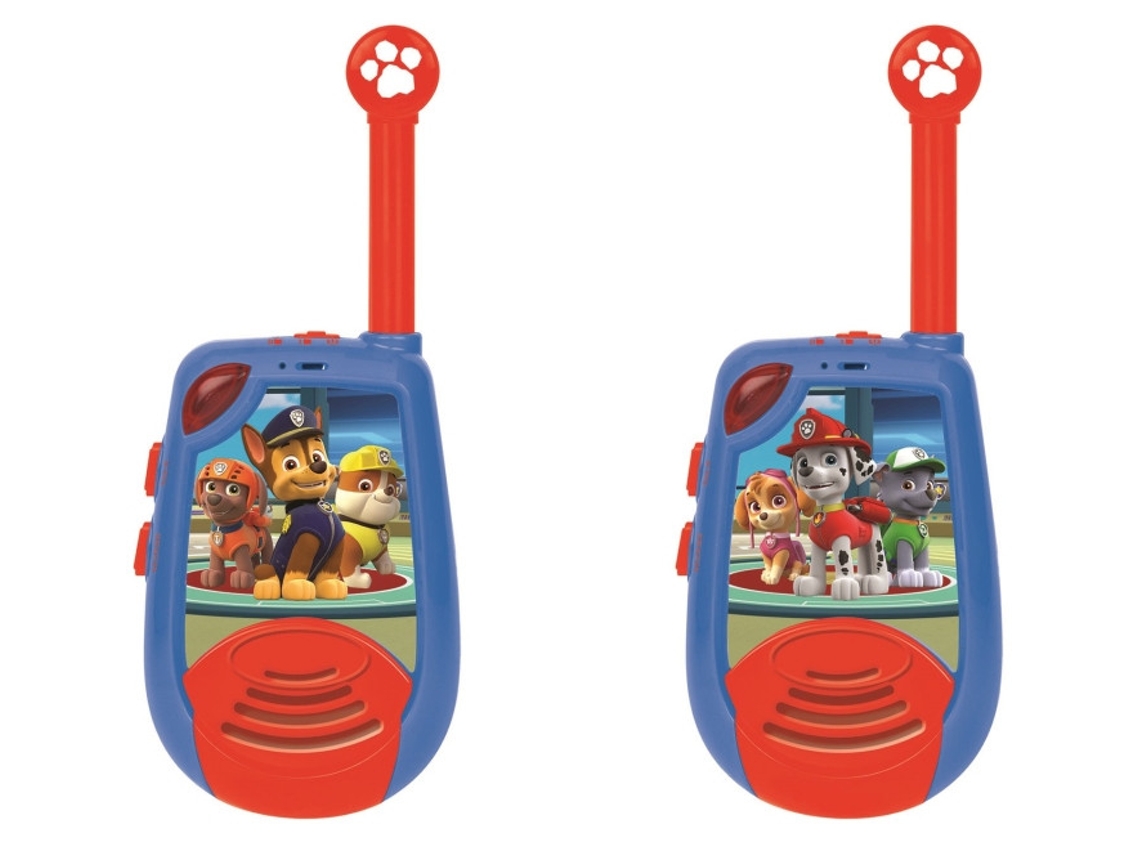 Walkie Talkie LEXIBOOK Paw Patrol 2Km 2 Canales Morse Iluminado Batería de cintura Azul/Rojo Tw25Pa (Edad Mínima Recomendada: 3 años)