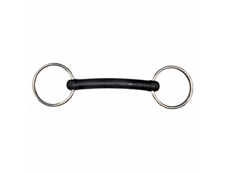 Bocado para caballos de 2 anillos de acero inoxidable con goma rígida TATTINI