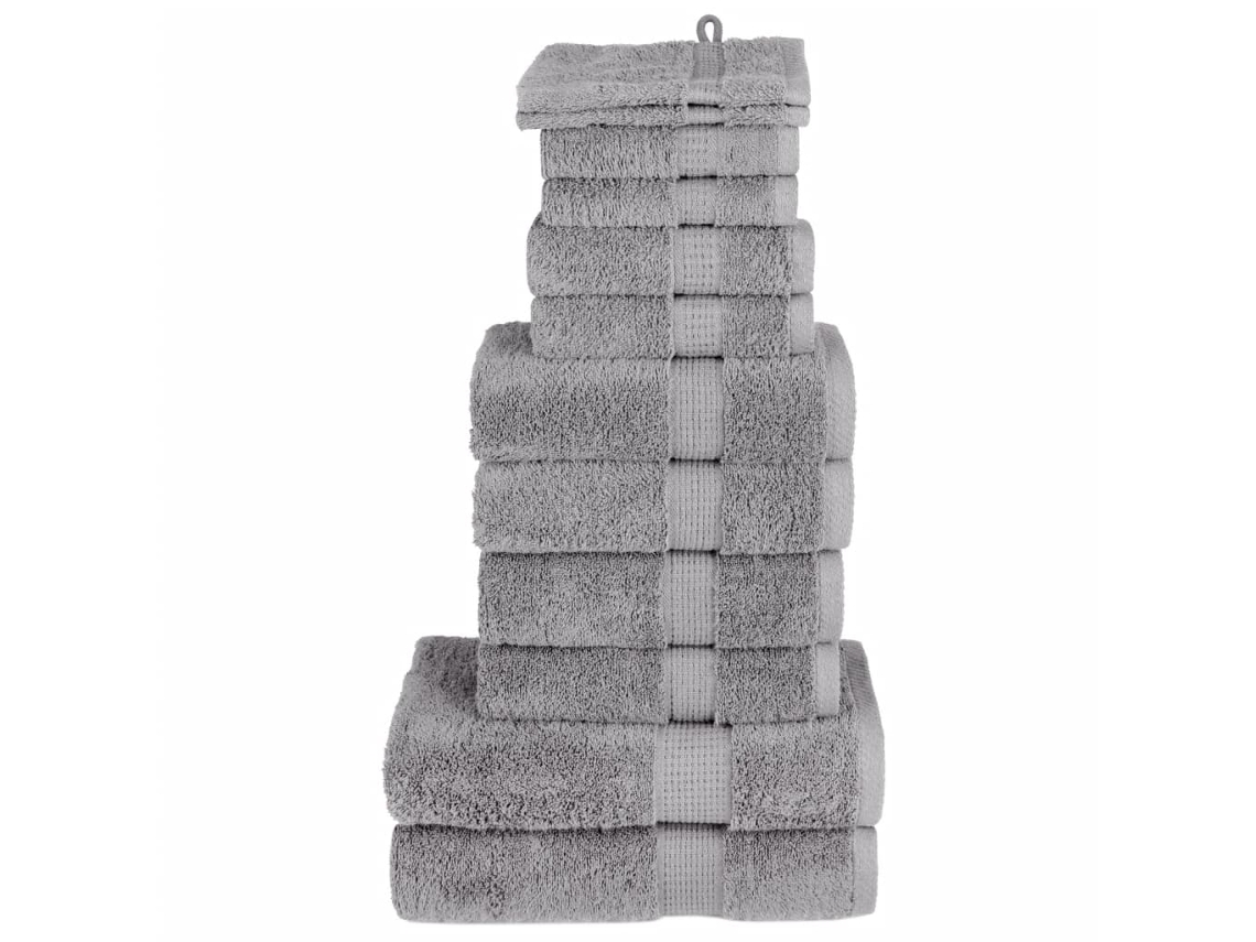 Conjunto De Toalla Lovely Home Solund Gsm Gris - 12pcs (15x21cmlxc)
