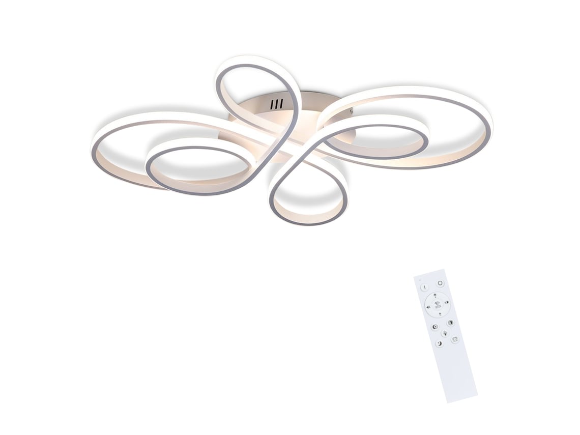 Plafón LED Grande Regulable 100Cm 90W Blanco Moderno con Mando a Distancia NETTLIFE Design