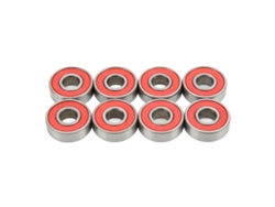 2026-8 Piezas Rodamientos De Bolas 608rs Abec 9 Acero Carbono Sellados 8x22x7mm Para Patines Tablas De Baile Rojo