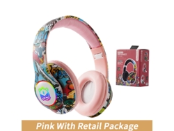 Auriculares Bluetooth Para Juegos (rosas), Cancelación De Ruido, Plegables.