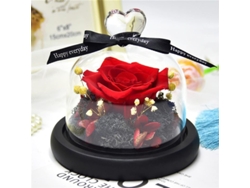 Rosa Eterna En Cristal, Rosa Preservada Con Diseño De Corazón, Flores Artificiales