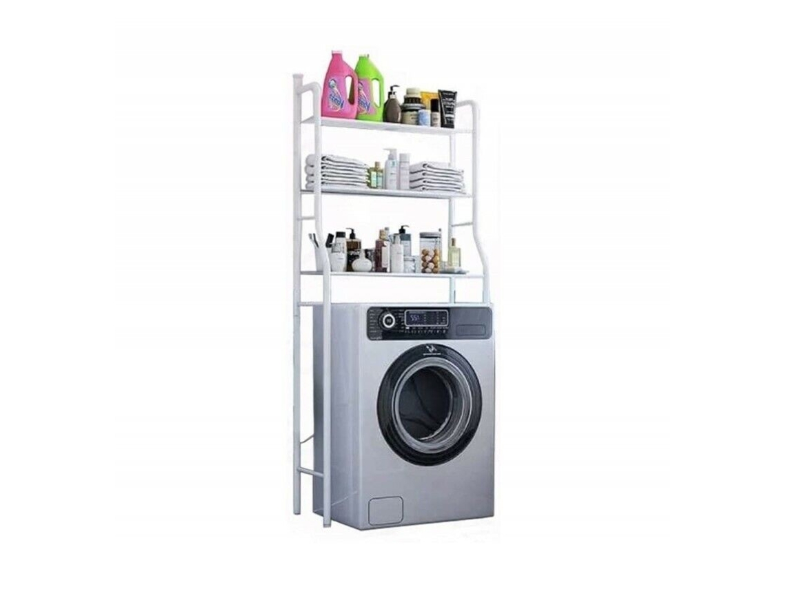 Estantería Sobre Lavadora Secadora Cuarto Baño Wc Ahorra Espacio Almacenamiento Blanco 160X65X25Cm MELIDACOSTA