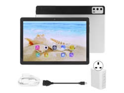 Tableta de 10 pulgadas, 4 GB de RAM, 128 GB de ROM, llamadas 3G, Wi-Fi 5G, Android 10, color blanco y dorado.