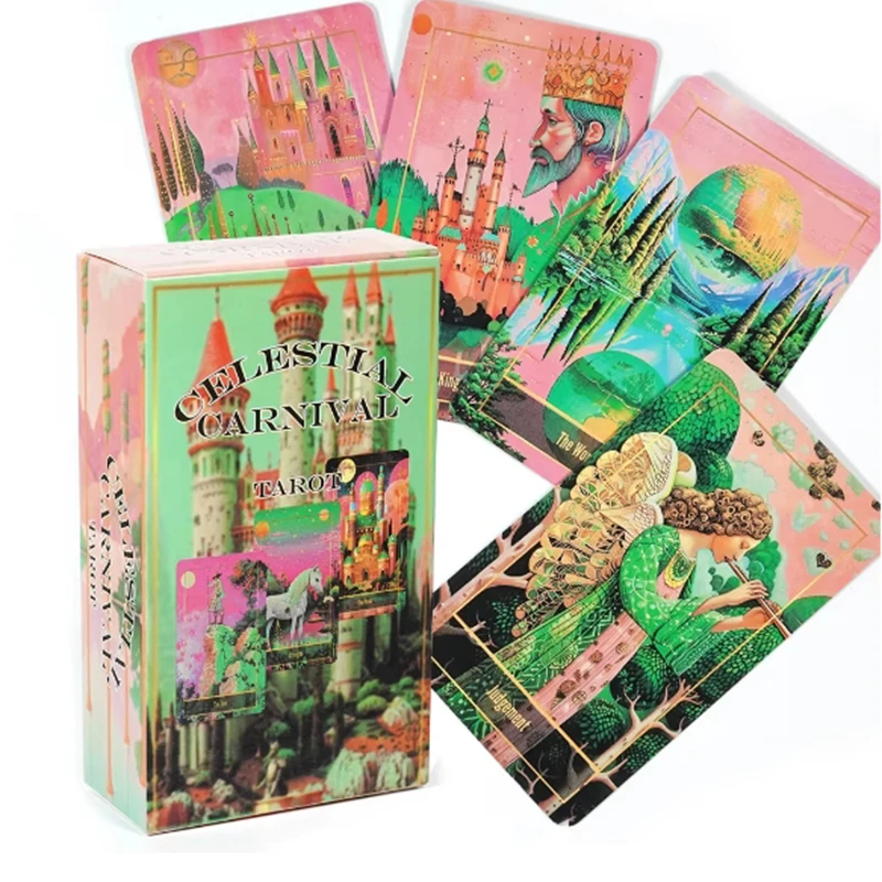 Cartas Del Tarot Carnaval Celestial, Una Baraja Completa De 78 Cartas, Producidas Individualmente, Que Incluye Cartas Oráculo Únicas.