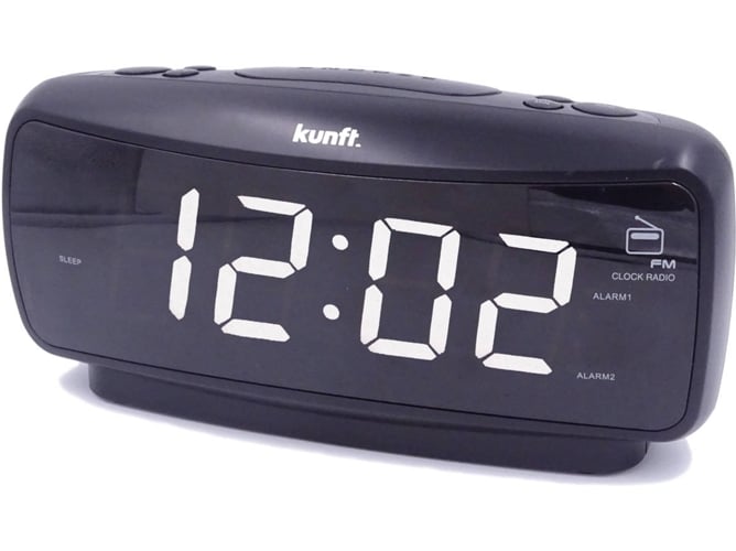 Radio Despertador KUNFT KTCR3847 (Negro - PPL - FM - Corriente - Alarma Doble - Función Snooze)