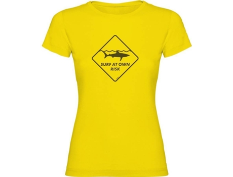 Camiseta de Mujer para Surf KRUSKIS At Own Risk Amarillo (M)
