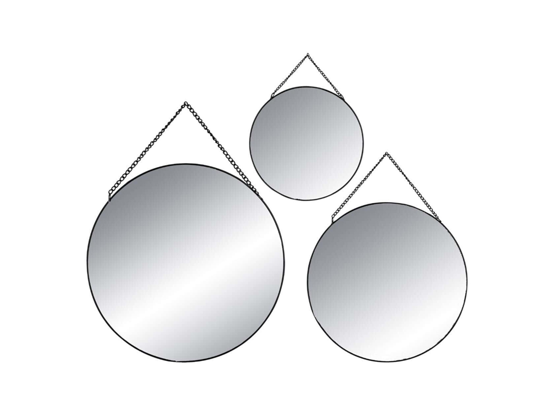 Conjunto de 3 espejos redondos decorativos de metal WELLHOME