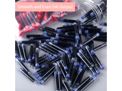 100 Cartuchos De Tinta Para Caneta Estilográfica Cor Azul Escuro Com Diâmetro De Bocal 3,4 Mm Para Suprimentos Escolares E Escritório