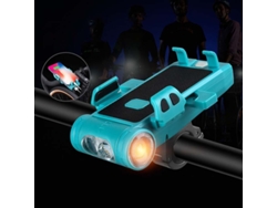 Azul3500mahbikight 5 Em 1 500lm Luz Bicicleta Usb Power Bank Suporte Celular À Prova D'água Buzina Integrada