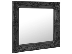 Espejo de Pared Estilo Barroco 60X60 cm Negro Decoración