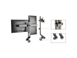 Soporte Mc 854 para dos monitores / Doble 17 27 14kg Vesa 75x75 100x100 Se adapta a Mc 848 y Mc 849 Maclean