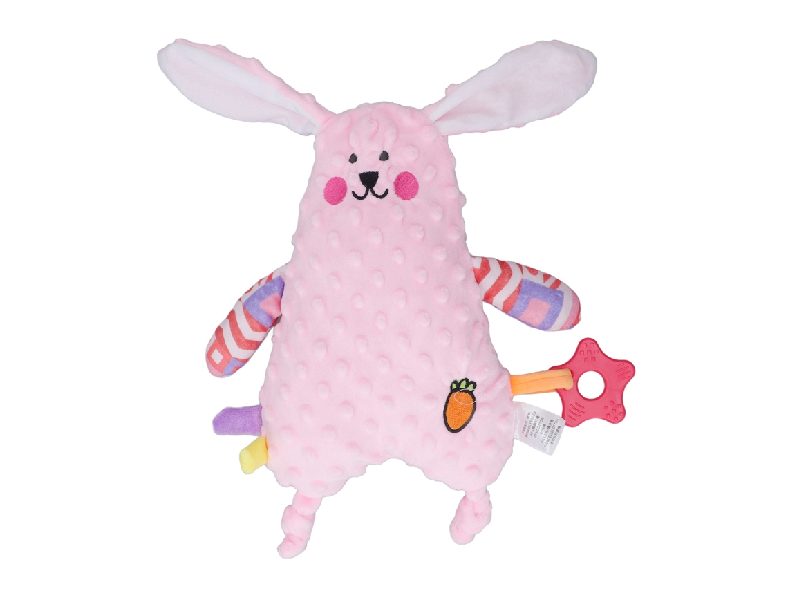 Muñeco De Seguridad De Peluche Suave Con Forma De Conejo Para Bebés Con Anillo De Dentición