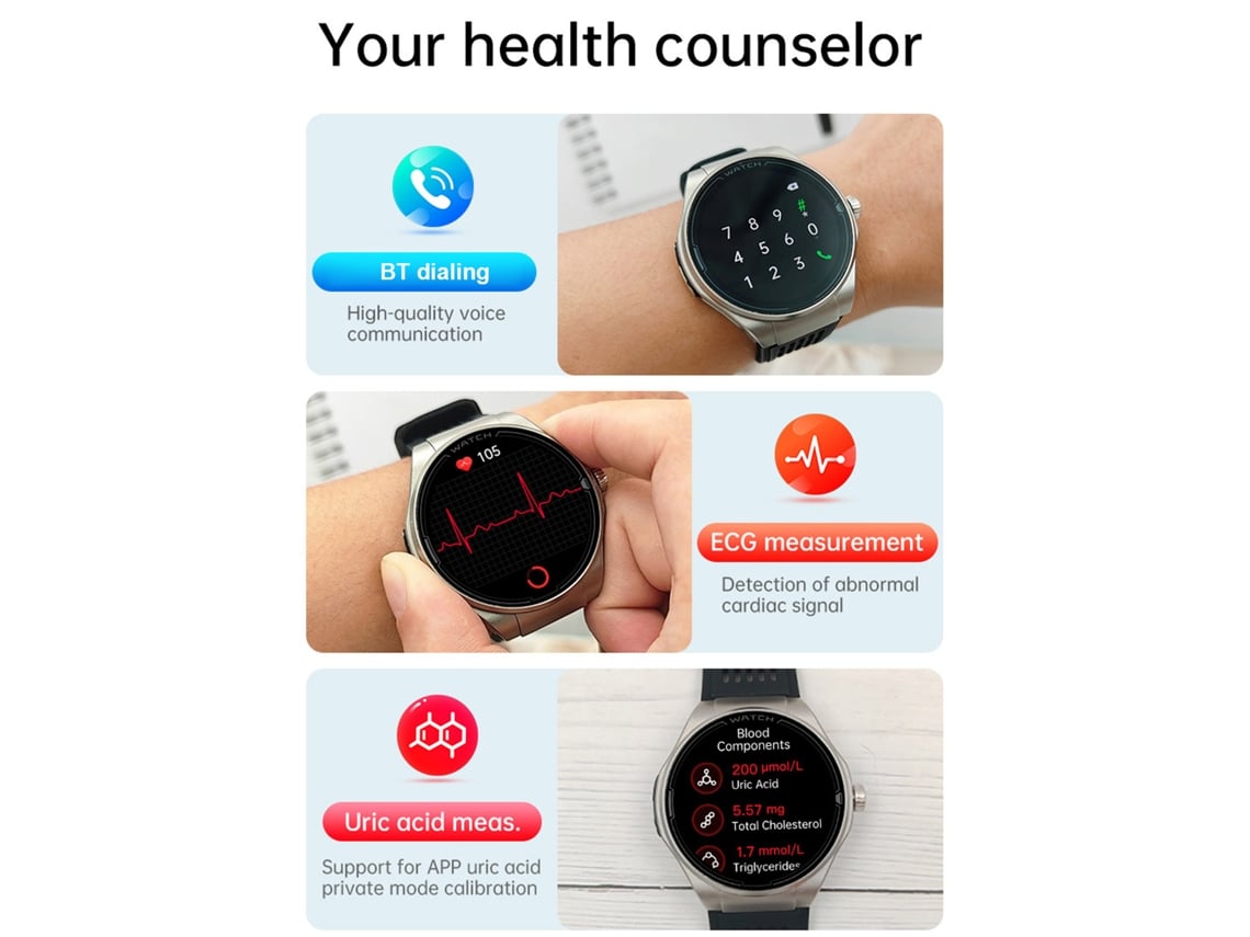 Baoj-relógio Inteligente Amoled De 1 43 Polegadas Com Rastreador De Fitness E Conversa Via Bt