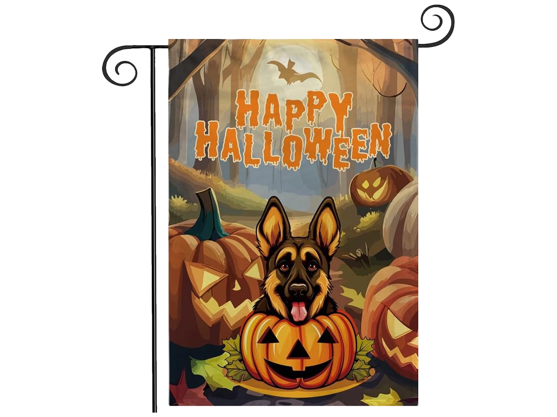 Juego de banderas de jardín de Halloween, banderas pequeñas para patio