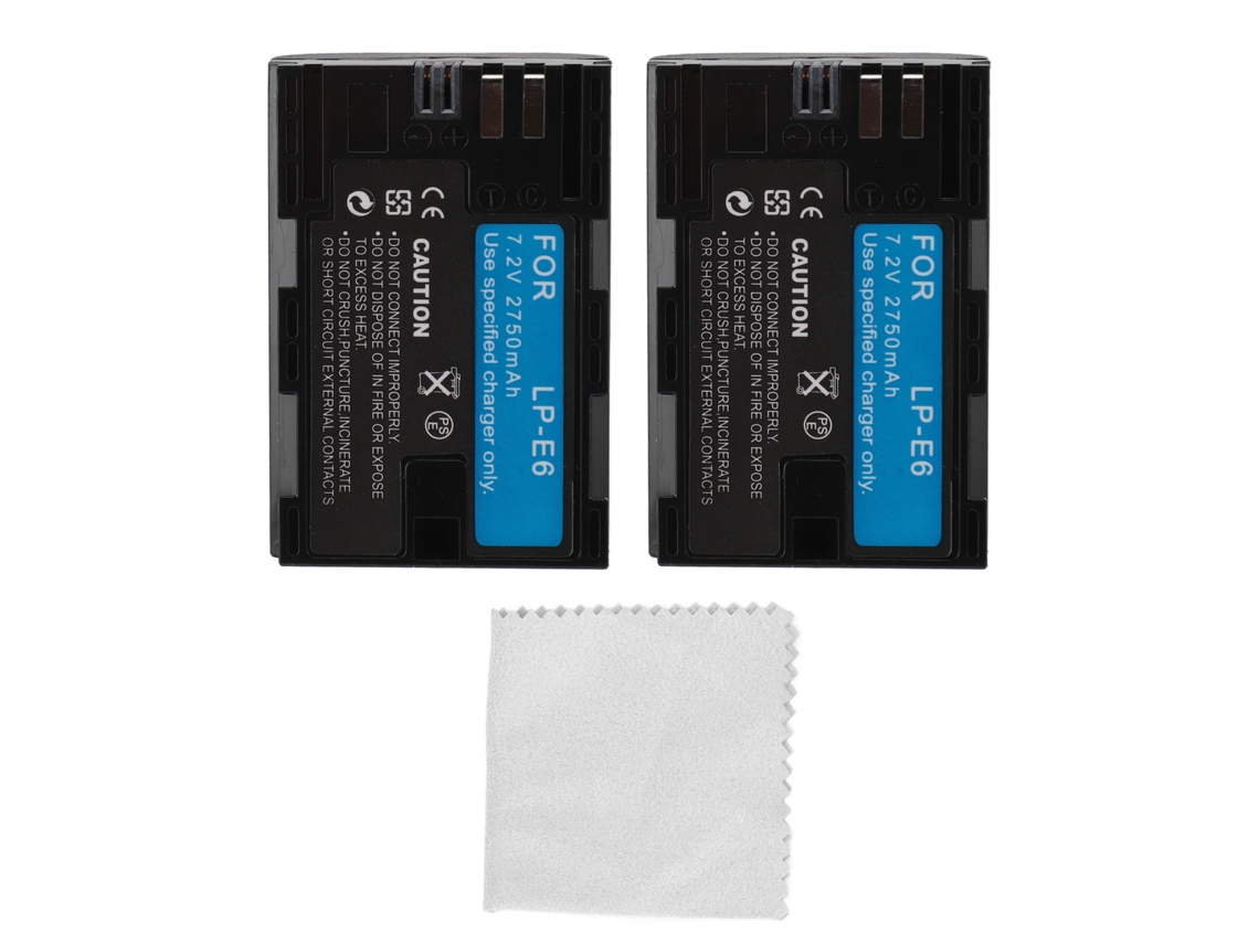 2 Baterías Para Cámara De 2750 Mah Y 7,2 V Para Lp E6 E6n R5 R6 90d 60d 70d 80d 5d Ii Iii Iv 6d 7d