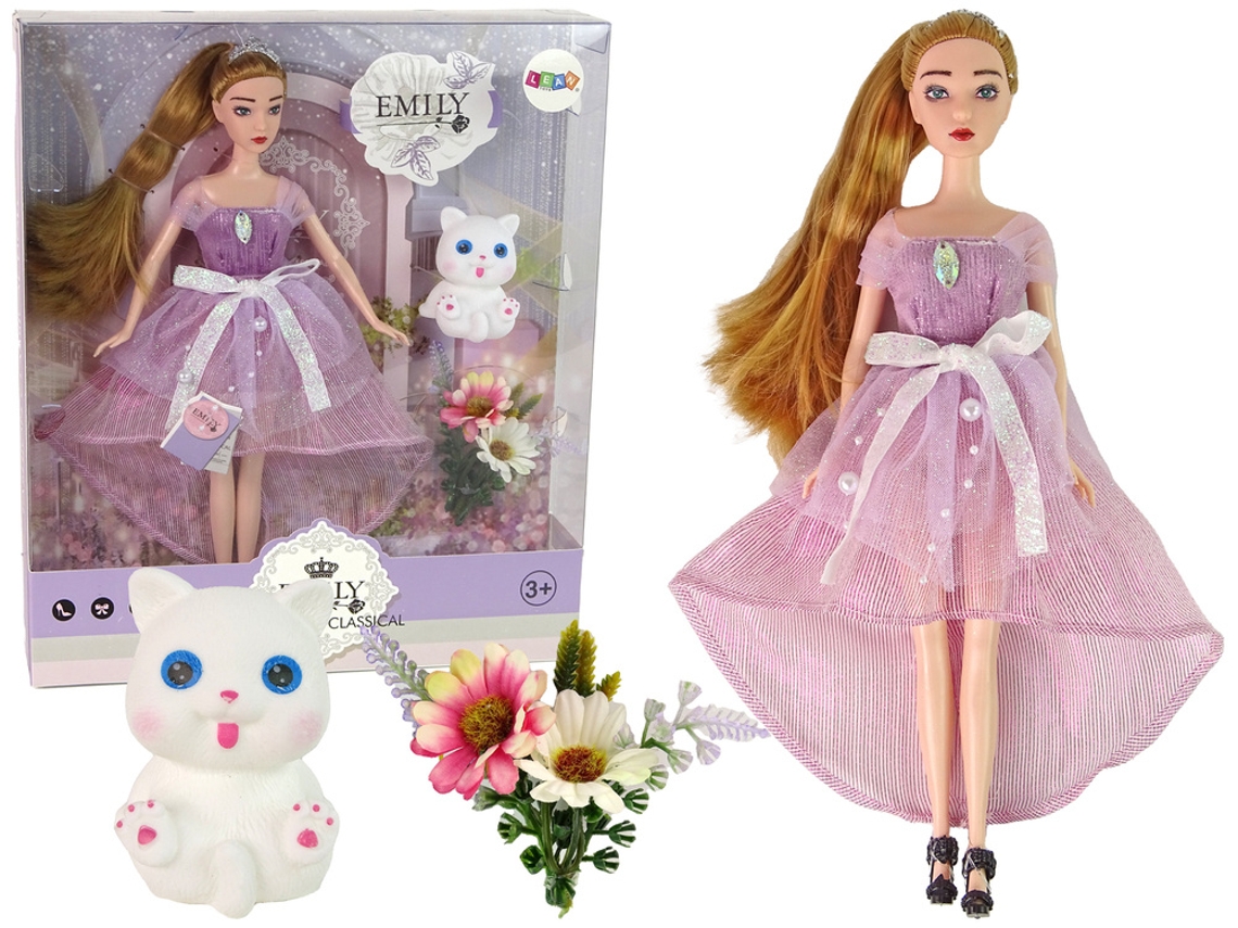 Muñeca bebé Emily Long Hair White Cat B.active