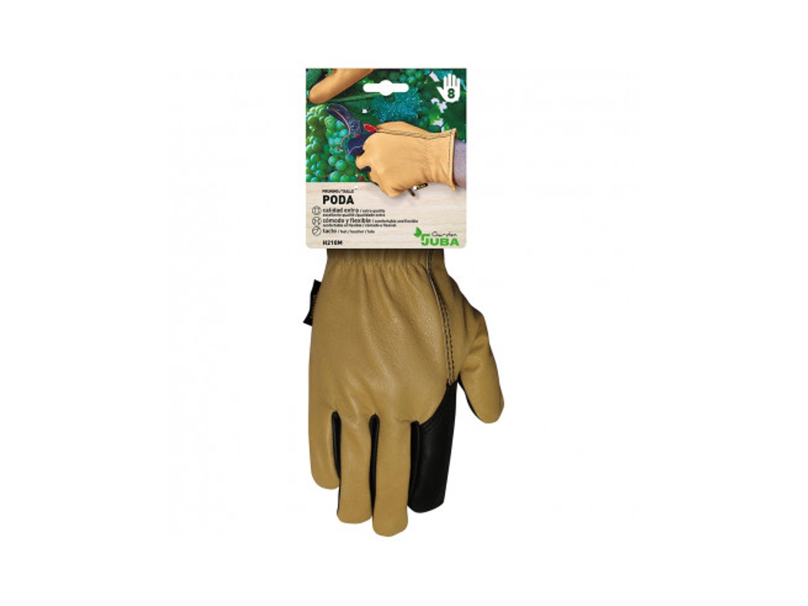 Guante Jardinería Hidrófugo Cuero Flor Talla 8 JUBA