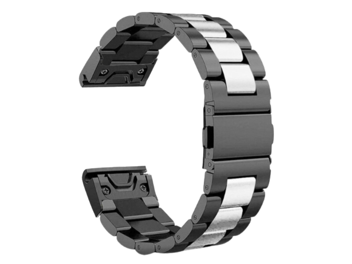 Correa Acero para Garmin quatix 6X Solar Negro y Prata
