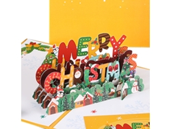 Tarjeta emergente Feliz Navidad, tarjeta 3D hecha a mano con sobre NEVEANCE
