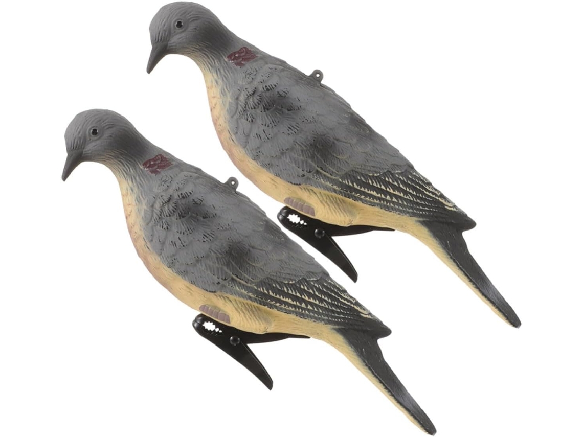Juego 2 Figuras Palomas Artificiales Plástico Modelos Colgar Fácilmente Decoración Exteriores Interiores Aves