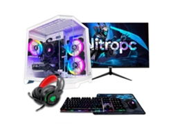 Ordenador Gaming Nitropc Pack Silver Blanco – AMD Ryzen 5 5500, RTX 3050 6GB, 16GB DDR4, 1TB M2, Win11 Pro, Accesorios + monitor 24" FHD 165Hz IPS