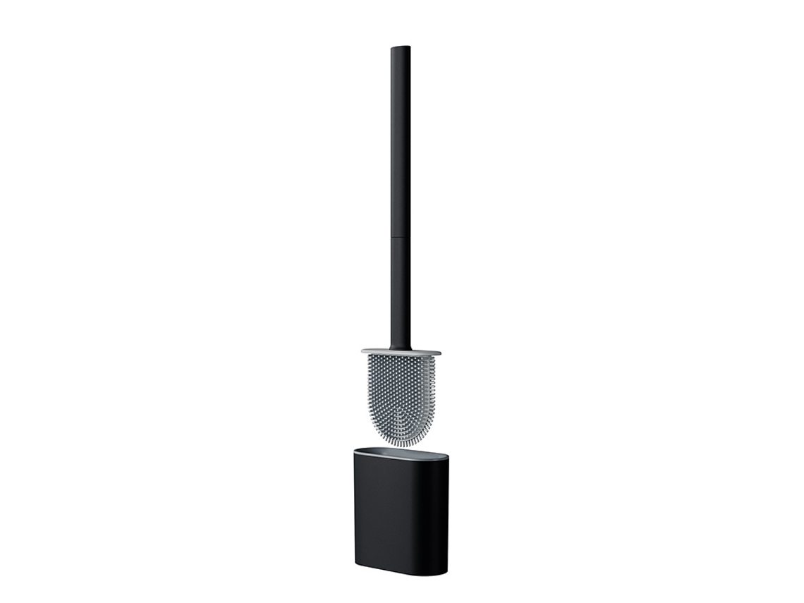 Cepillo de baño de silicona negra con mango ZYBLSSBB