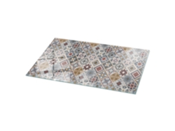 Tablero de cristal rectangular (140 x 70 cm - Diseño de mosaico con adornos - Gris)