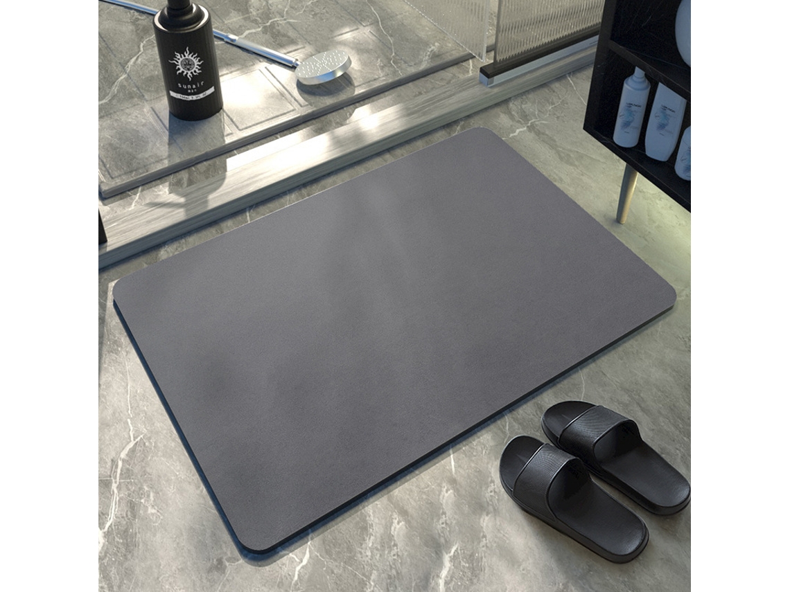 Alfombra de Baño LUUCOZK Antideslizantes Absorbentes Decoración Baño Secado Poliéster Negro (80x120cm)