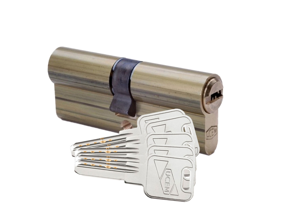Cilindro de seguridad UCEM 2000s2lp3338ll Europeo Leva Larga 33 x 38 mm Latón