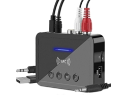 Transmissor Receptor Sem Fio Bluetooth 5.0 Adaptador De 3,5 Mm Aux Nfc Para Áudio Rca