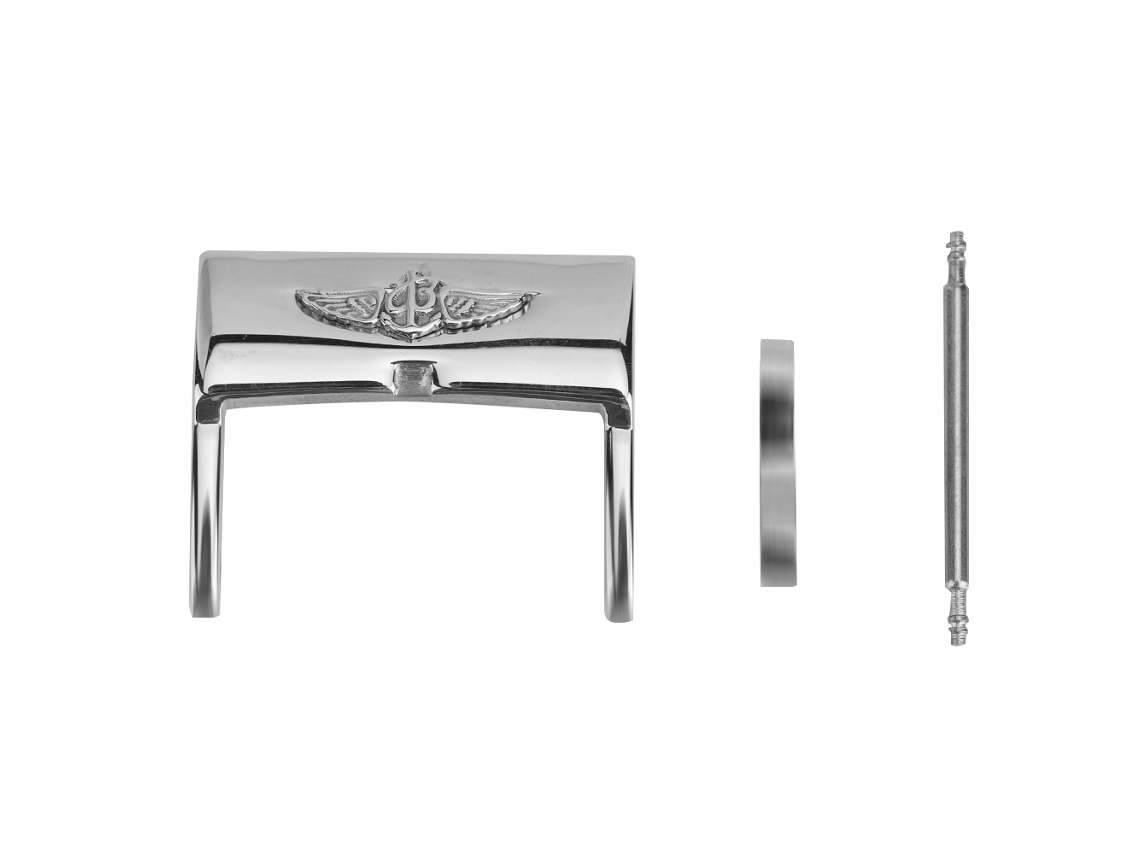 Hebilla de reloj cuadrada sencilla de metal plateado para correa de reloj