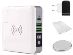 Cargador Banco Energia Sem Parede Internacional Display YIZHOOD Blanco