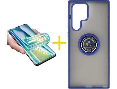 Carcasa + Protector de Pantalla para Samsung Galaxy S22 Ultra 5G ACCETEL Azul