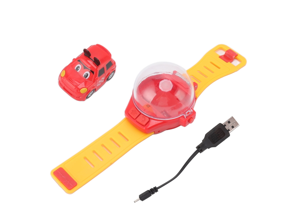 Carro De Controle Remoto Mini Cute Com Relógio Controle Usb Carregamento Vermelho Para Crianças Acima De 3 Anos