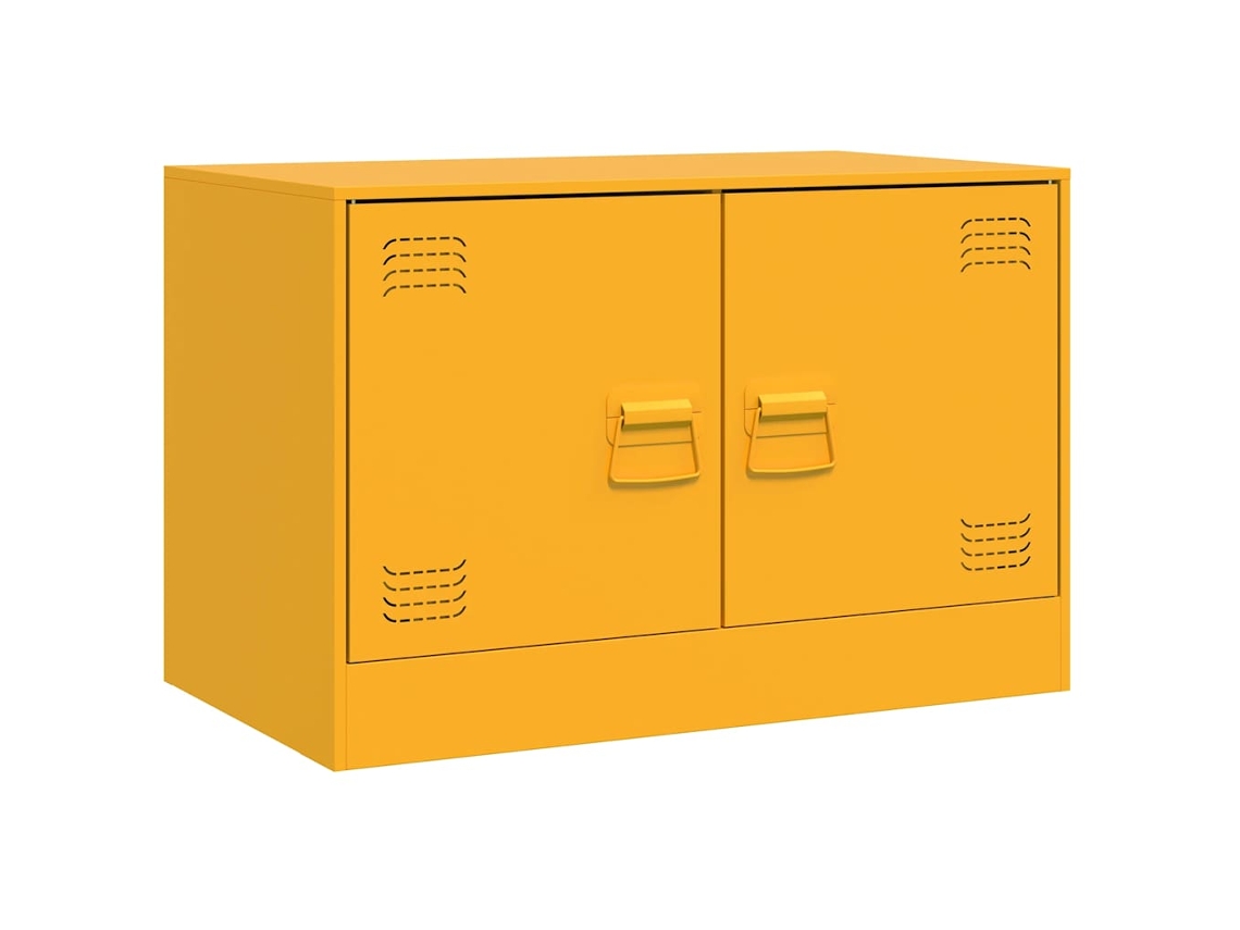 Mueble TV 67x39x44 cm Acero Amarillo Mostaza MAISON EXCLUSIVE