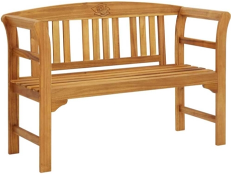 Banco de jardín VIDAXL Marrón Madera de acacia (114x46x82 cm)