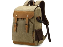 Mochila De Cuero Para Cámara Réflex/sin Espejo Con Compartimento Para Portátil Y Trípode B