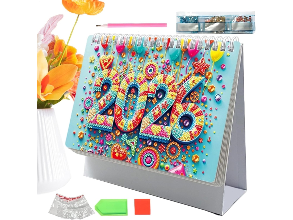Calendario De Escritorio Decorativo Con Gemas 2026 | 2