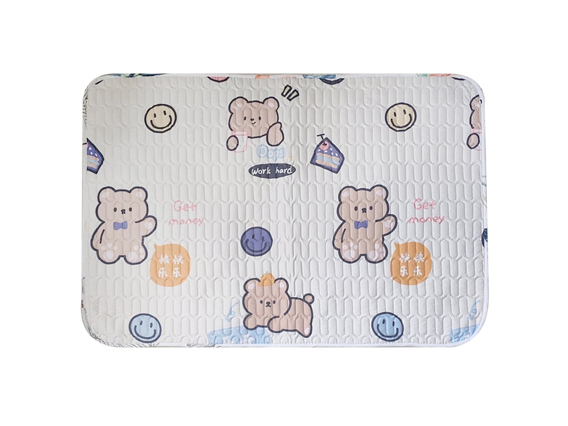 2026-protector De Colchón Antideslizante Impermeable Lavable De Algodón Purificado Para Orina Oso Feliz 2 Lados
