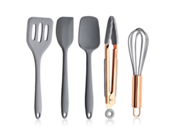 Juego de utensilios de cocina de silicona, espátula integrada, clip para alimentos, batidor de huevos NEVEANCE