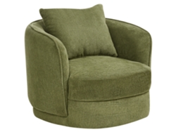Silla giratoria Beliani Andalen de poliéster verde 85x79x74