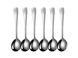 MEOIRUERY Set de 6 Cucharas de Té de Acero Inoxidable, para Hogar, Cocina y Restaurante, con Mango Cuadrado (Plateado)