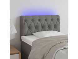 Cabecero Con Led De Tela Gris Claro 80x7x78/88 Cm