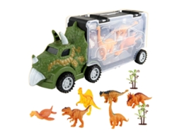 Ats-9pcs/set Camión Transportador De Dinosaurios Con Almacenamiento Portátil Coche Inercial Para Niños